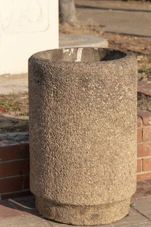 A close up view of a outdoor concert dustbinの写真素材