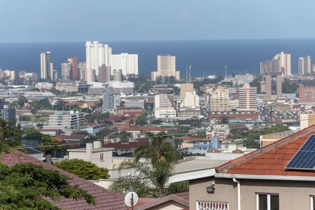 Durban-South Africa-January 2020-A view of durban central, glenwood, and the ocean in the distance 