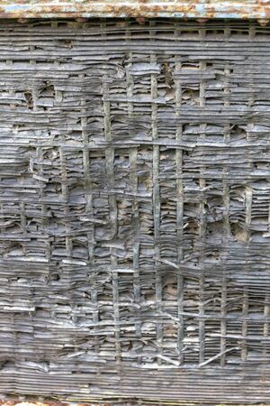 a close up view of a old damaged tractor radiatorの写真素材