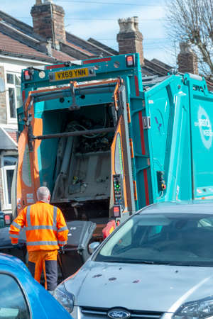 Bristol-March 2020-England-a close up view of the Bristol waste truckのeditorial素材