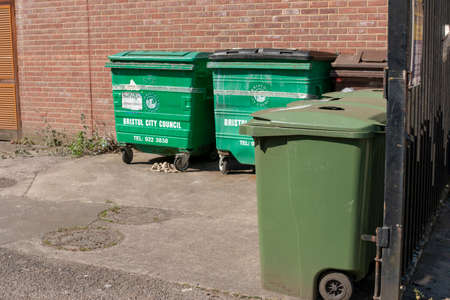 Bristol-March 2020-England- a close up view of the bristol ciry council binsのeditorial素材