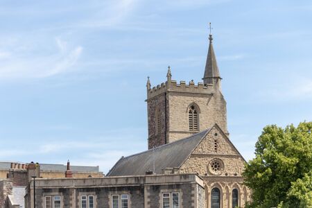 Bristol-May-2020-England-a close up view of a church in the middle of the city centerの写真素材