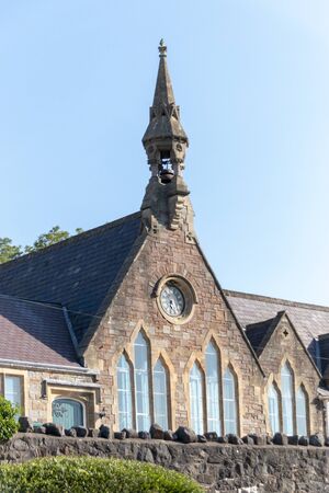 Bristol-England-A close up view of a church in long ashton in Bristolの写真素材