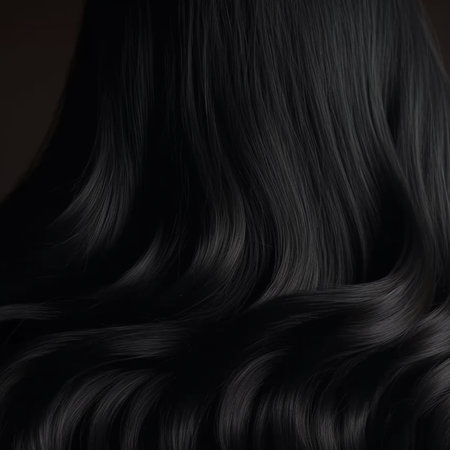 Close up view of hair flowing, soft and smoothの素材