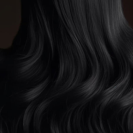 Close up view of hair flowing, soft and smoothの素材