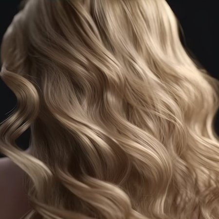Close up view of hair flowing, soft and smoothの素材