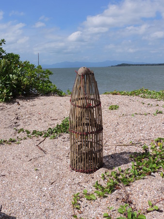 Bamboo fish trap.の写真素材