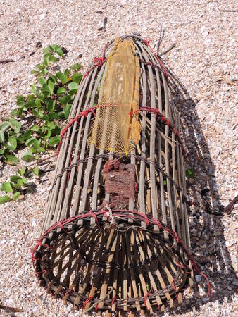 Bamboo fish trap.の写真素材