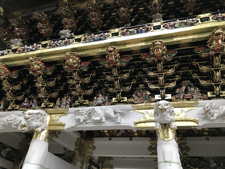 Art details of Yomeimon (Main Gate of the Imperial Court) at Nikko Toshogu Shrine in Japan.のeditorial素材