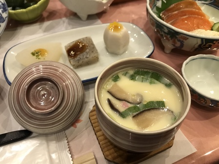 Chawanmushi or Egg custard steamed in a tea bowl.の写真素材
