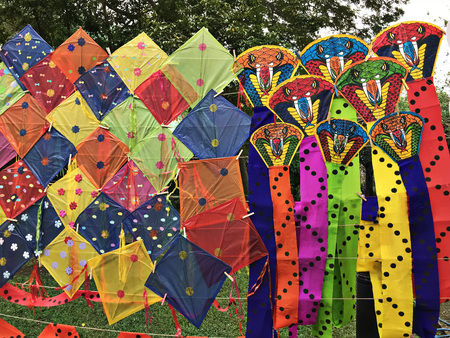 Colorful of Thai traditional style kite.の写真素材
