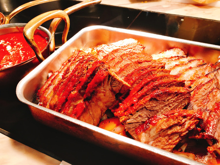 Tray of Roasted duck  or Grilled duck.の写真素材