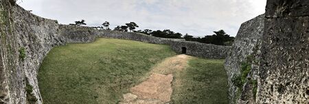 Okinawa, Japan - March 20, 2018: Scenery view of Zakimi Castle Ruins in Okinawa, Japan. The castle was World Heritage Site in November 2000.のeditorial素材