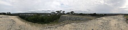 Okinawa, Japan - March 20, 2018: Scenery view of Zakimi Castle Ruins in Okinawa, Japan. The castle was World Heritage Site in November 2000.のeditorial素材