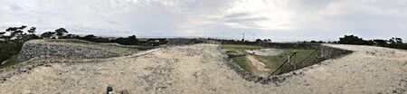 Okinawa, Japan - March 20, 2018: Scenery view of Zakimi Castle Ruins in Okinawa, Japan. The castle was World Heritage Site in November 2000.のeditorial素材