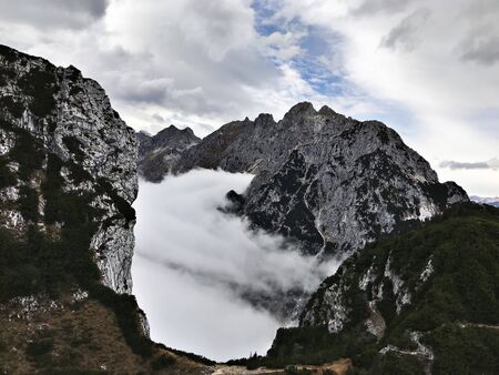 Scenery visible from Zugspitze ropeway in Germany.