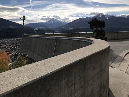 Scenery view surrounding Nordkette Cable Cars station in Innsbruck, Austria.