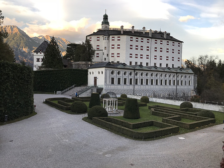 Innsbruck, Austria - October 31, 2018: Ambras Castle (Schloss Ambras Innsbruck) is a Renaissance castle and palace located in the hills above Innsbruck, Austria. It was built by Archduke Ferdinand II.のeditorial素材