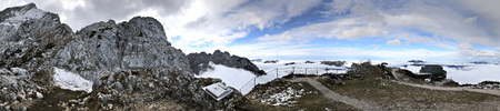 Garmisch-Partenkirchen, Germany - 30 October 2018:  Panorama view surrounding Zugspitze (top of Germany) in Germany.のeditorial素材