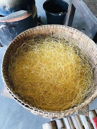 Thai silk thread obtained form boiling cocoons.