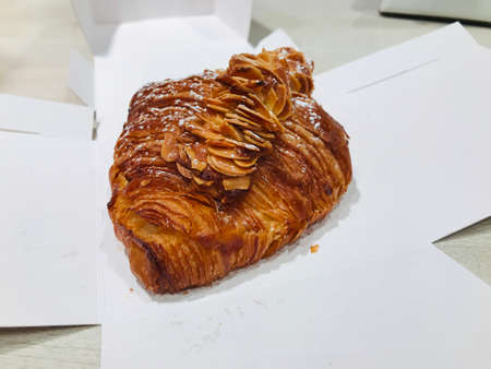 A piece of yummy almond croissant.