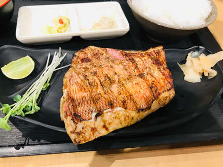Akauo or Red perch grilled in Japanese style.の写真素材