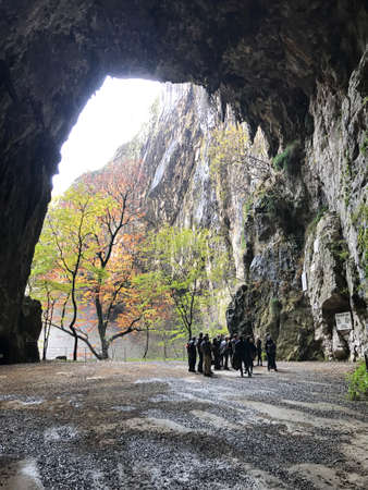 Skocjan Caves, Slovenia - November 7, 2018:  Scenery view surrounding exit of Skocjan Caves in Slovenia.のeditorial素材