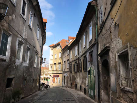 Landscape and buildings in the immediate vicinity of the Ljubljana Central Market in Slovenia.の写真素材