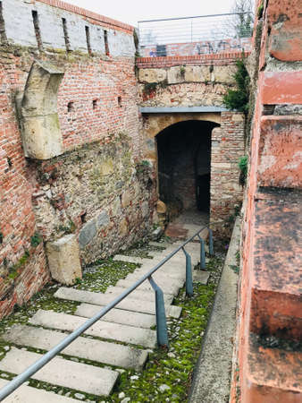 Graz, Austria - November 9, 2018:  Demolished fortress of the Schlossberg (Castle hill) in the city...