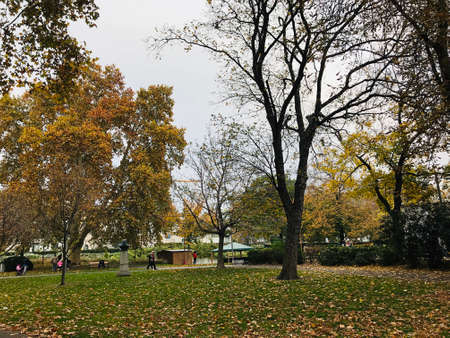 Vienna, Austria - November 11, 2018:  Scenery and landscape of Resselpark in Vienna, Austria.のeditorial素材