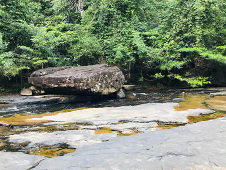 Scenery view surrounding Khlong Chao waterfall on Koh Kood in Trat, Thailand.の写真素材