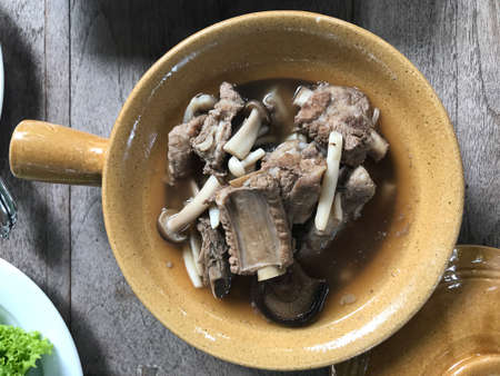 Bak Kut Teh (Pork Ribs in Chinese Herbal Soup) in Thailand.の写真素材