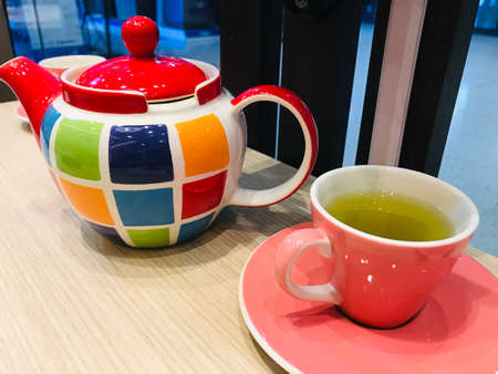 Outstanding and colorful tea set crockery.