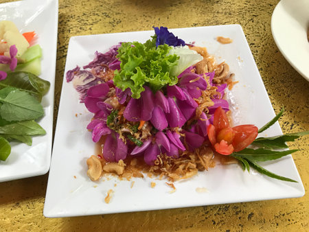Canavalia rosea or Sea bean or Beach bean spicy salad in Phuket, Thailand.の写真素材