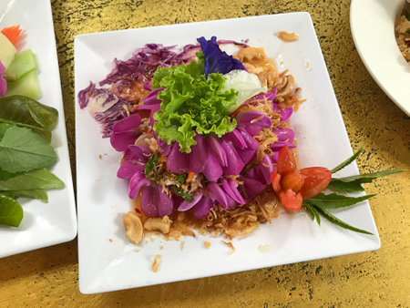 Canavalia rosea or Sea bean or Beach bean spicy salad in Phuket, Thailand.の写真素材