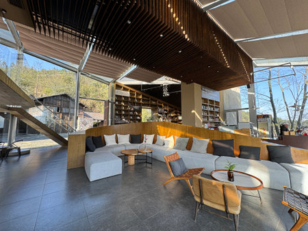 Chongqing, China - March 28 2024:  The Wuyou Library is renovated and displays books and atlases on the history and culture of the ancient Jingzhu Village in Chongqing, China.のeditorial素材