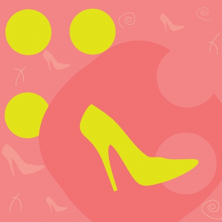 label for shoes in a pink backgroundのイラスト素材