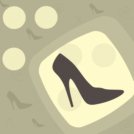 fashionable shoes in a vintage backgroundのイラスト素材
