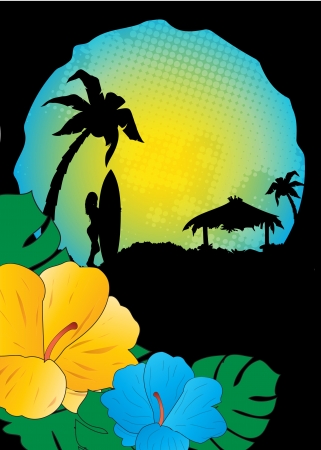 summer beach background,tropicalのイラスト素材