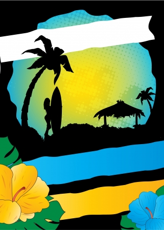 summer event flayer, tropical advertising designのイラスト素材