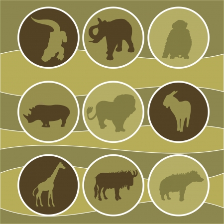 	illustartion of african animalsのイラスト素材