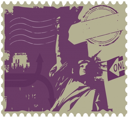 new york postcardのイラスト素材
