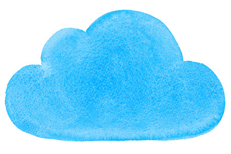 Watercolor Painted Social Networking Cloud Blueの写真素材