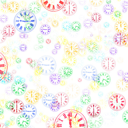 Multi-Colored Clocks Abstract Backgroundの写真素材