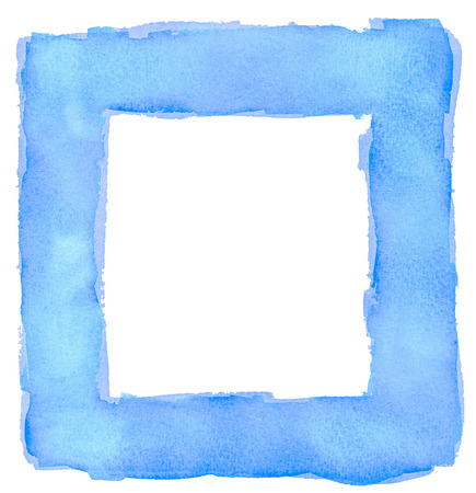 Blue Watercolor Square Frame Borderの写真素材