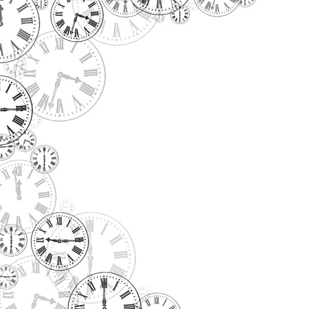 Time Clocks Black   White Background Borderの写真素材