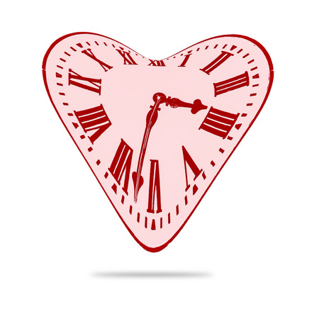 Abstract Love Heart Distorted Time Clockの写真素材