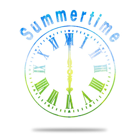 Summertime Abstract Clock With Summer Colorsの写真素材