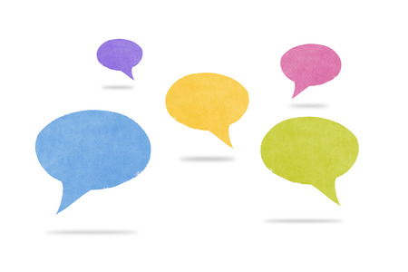 Abstract Watercolor Hovering Speech Bubbles with Shadowsの写真素材