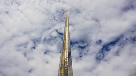 Monument to the Conquerors of Space in Moscow, Russia.のeditorial素材